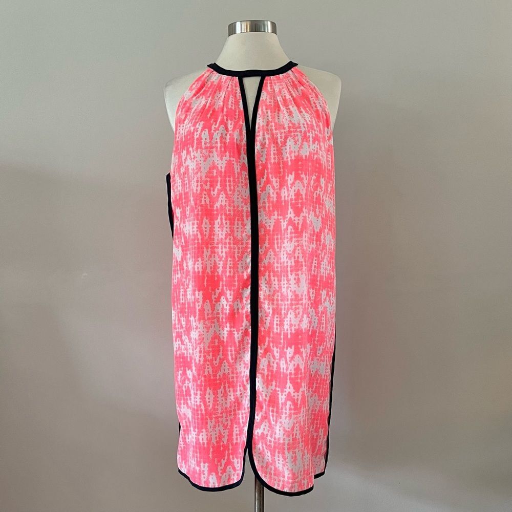 Under Skies Sleeveless Mini Dress Neon Pink Snakeskin Black S